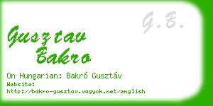 gusztav bakro business card