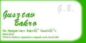 gusztav bakro business card